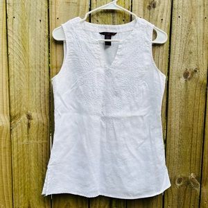 Willi Smith sleeveless linen shirt with side zipper